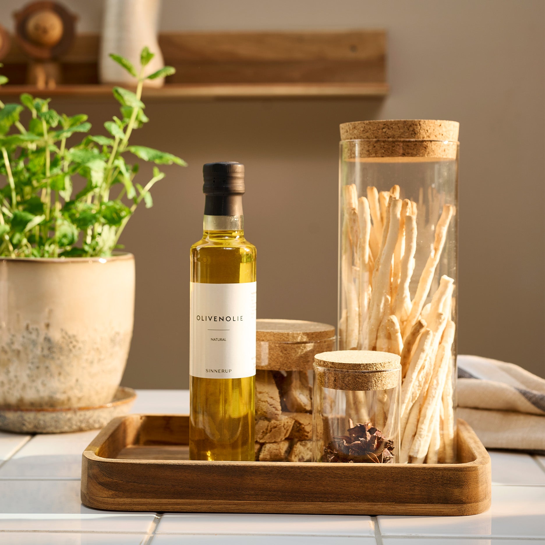 Auri Akazienholz Tablett ohne Griff